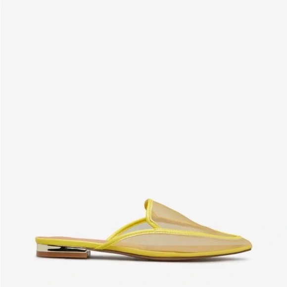 Sz 8W Franceen Pointed Toe Yellow Flats NIB-7335 - Picture 2 of 5